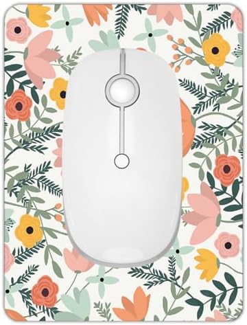 Small Mouse Pad, Mini Mouse Pad 6 X 8 Inch with Non-Slip Rubber Base for Keyboard Tray Laptops Wireless Mouse Home Office Travel, Washable & Portable (Pretty Flowers)