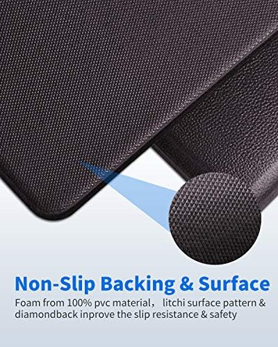 SIXHOME Kitchen Mat Set of 2 Anti Fatigue Standing Mat for Kitchen, Office, Laundry Room and Stand-up Desks Brown