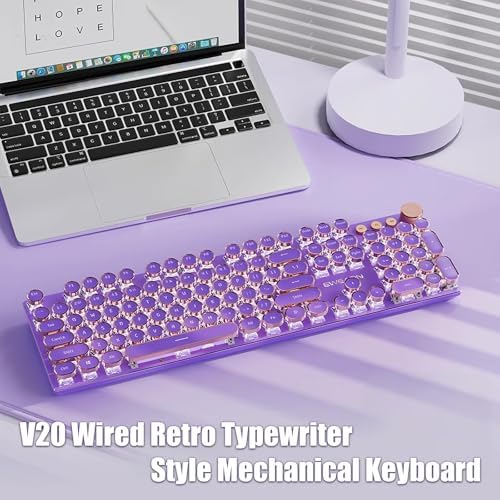 Typewriter Style Mechanical Gaming Keyboard White LED Backlit