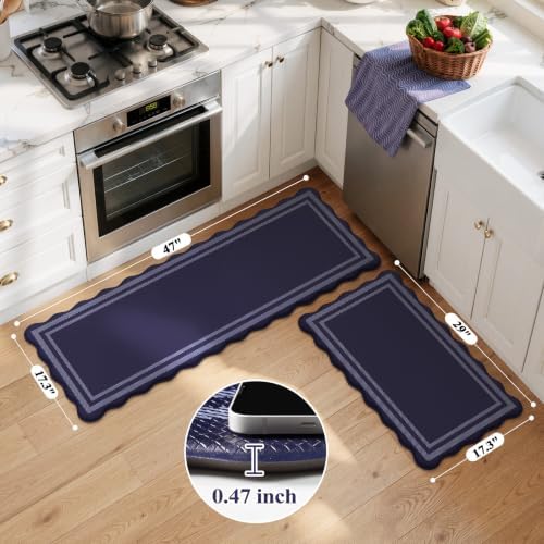 KIMODE Anti Fatigue Mats for Kitchen Floor,Farmhouse Kitchen Rugs Sets of 2