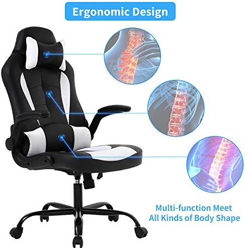 Meet perfect Ergonomic Gaming Chair with Lumbar Support, White