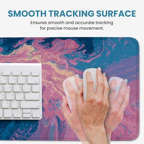 Aesthetic Desk Mat, Cute Vivid Sea Desk Pad Protector for Work & Decor, 31.5" x 11.8", Pretty Non-Slip Extended Mouse Pad for Office or Home