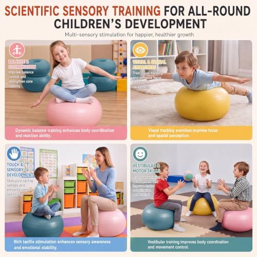 Lewtemi 4 Pcs Flexible Seating for Classroom Elementary 20'', Hippie Color