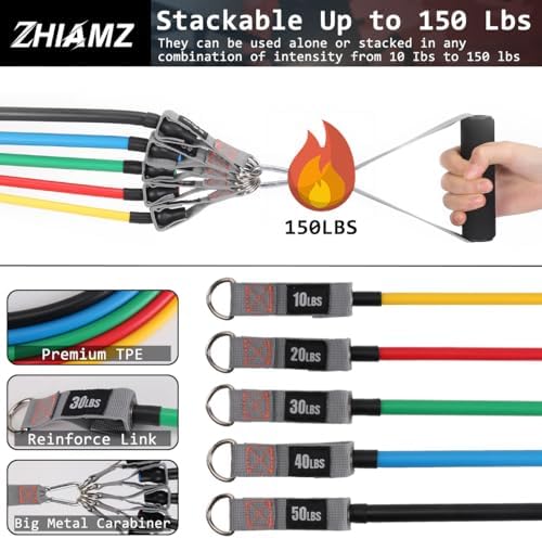 Resistance Bands with Handles, Exercise Bands with Handles, Door Anchor