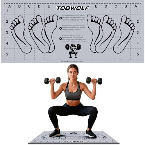 Non-Slip Squat Mat with Foot Position, Pro-Grade Exercise Mat