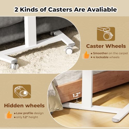 40"×24" Mobile Standing Desk with Drawer, Cup Holder & Hooks