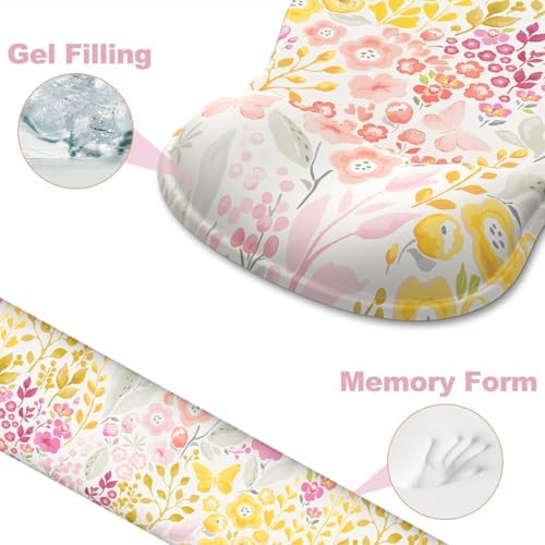 Ergonomic Mouse Pad with Wrist Rest and Keyboard Wrist Rest, Gel Mousepad