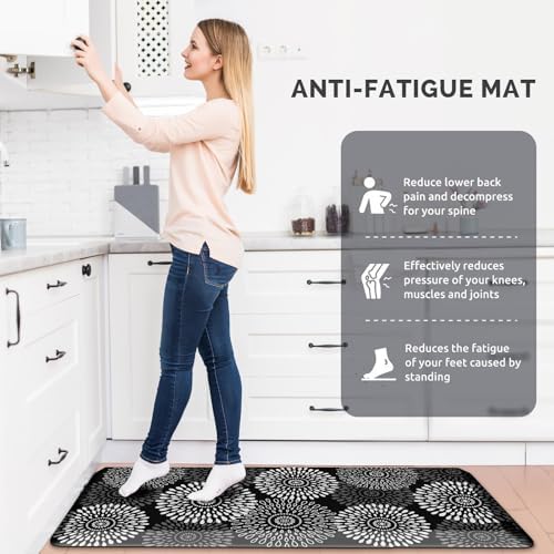 Kitchen Mat Water-Resistant Kitchen Rugs Cushioned Anti-Fatigue Floor Mat