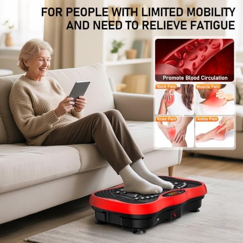 Vibration Plate Exercise Machine, 130 Levels Full Body Workout Vibrating Plate for Lymphatic Drainage Weight Loss, 450 Lbs Capacity Shake Platform with Bluetooth for Women Men
