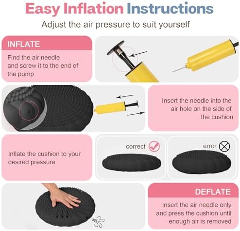 kisnbld Wobble Cushion, Balance Disc with Pump, Core & Posture Training