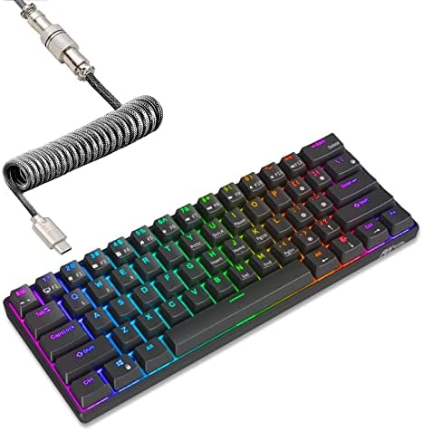 RK ROYAL KLUDGE RK61 Wireless Mechanical Keyboard, 60% Percent RGB, Black