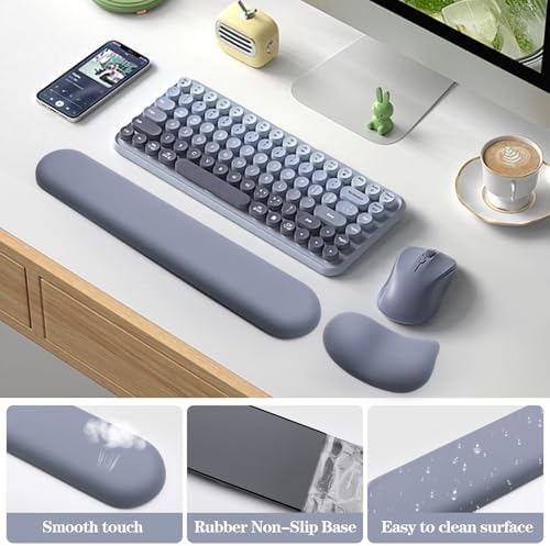 Ergonomic Wrist Rest for Computer Keyboard and Mouse Set with Wrist Support