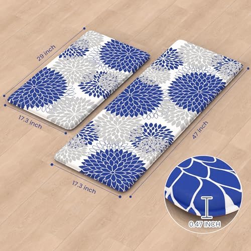 KIMODE Anti Fatigue Mats for Kitchen Floor Cushioned Kitchen Rugs Sets of 2