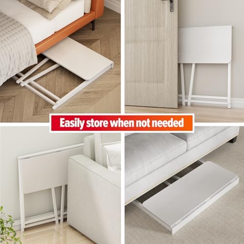 WOHOMO Folding Desk, 31.5" Foldable Computer Table for Small Spaces, White