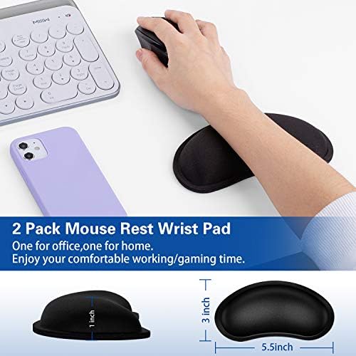 Mouse Wrist Rest, Canjoy 2 Pack Wrist Rest for Mouse Memory Foam Wrist Pad