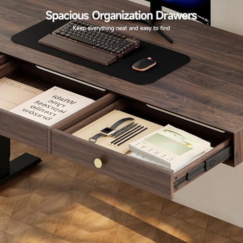 ONBRILL Electric Standing Desk with 3 Drawers, 63x24 Inch Height Adjustable