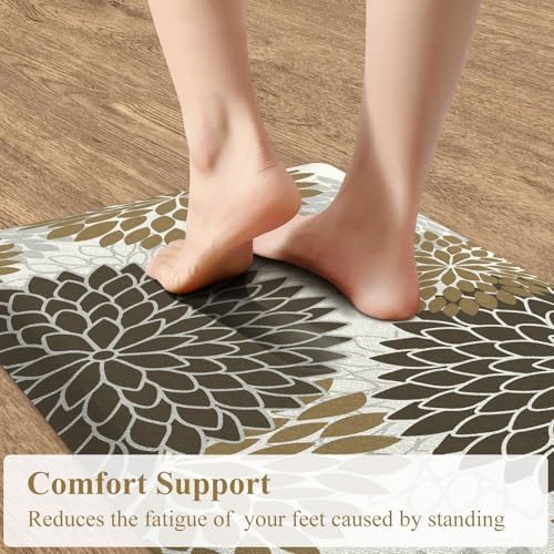 KIMODE Anti Fatigue Mats for Kitchen Floor Cushioned Kitchen Rugs Sets of 2
