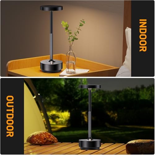 LED Cordless Table Lamp Rechargeable,Battery Powered Outdoor Table Light