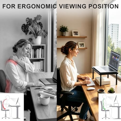 WALI Computer Monitor Stand for Desk, Adjustable Laptop Riser, up to 44 lbs