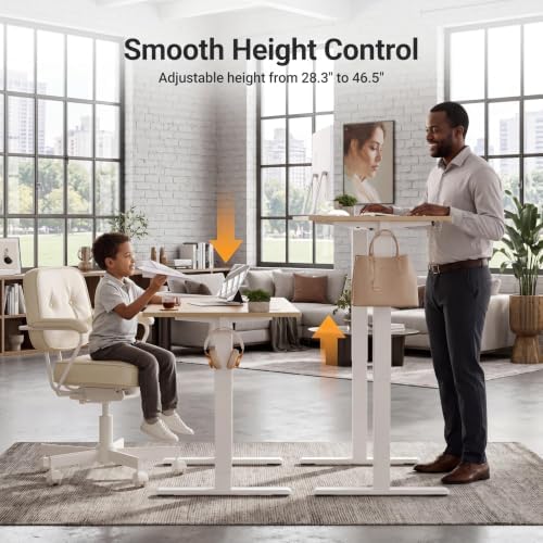 Claiks Electric Standing Desk 55x24 Inch Adjustable Desk, Nature