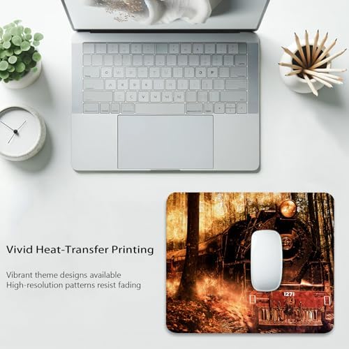Vintage Old Train Deep in the Forest Mouse Pad, Cute Durable Desk Mat