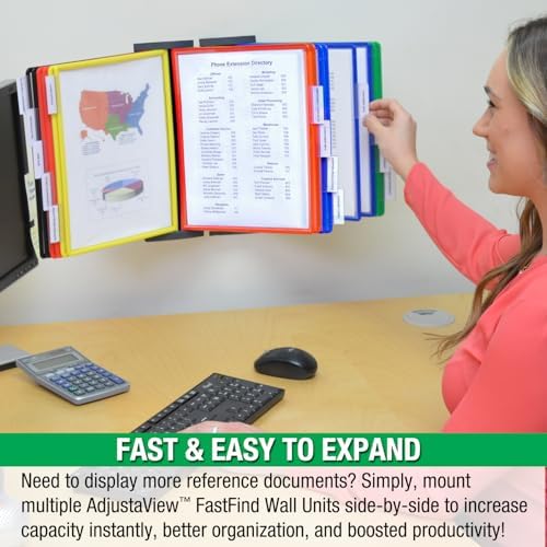 Ultimate Office FASTFIND 10-Pocket WALL Reference Display Organizer, Colors