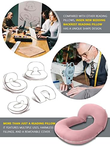 INSEN Reading Pillow, Back Pillow for Sitting in Bed and Couch
