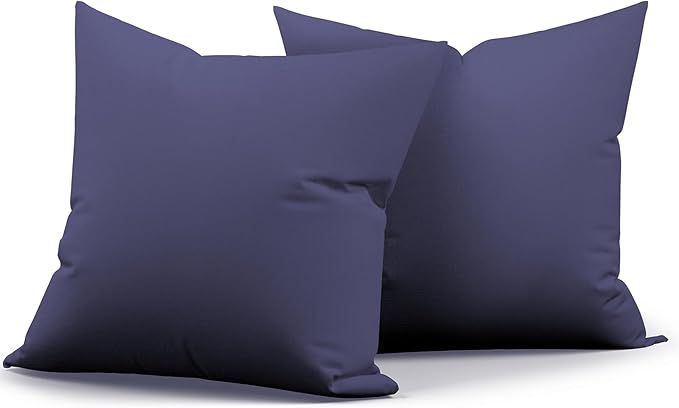2 Pack Outdoor Decorative Pillow Covers Waterproof for Patio Garden Porch Poolside Sofa Chair Cushions, 18x18 Inch, Navy