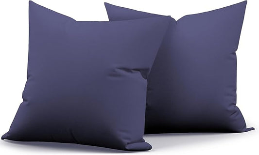 2 Pack Outdoor Decorative Pillow Covers Waterproof for Patio Garden Porch Poolside Sofa Chair Cushions, 18x18 Inch, Navy