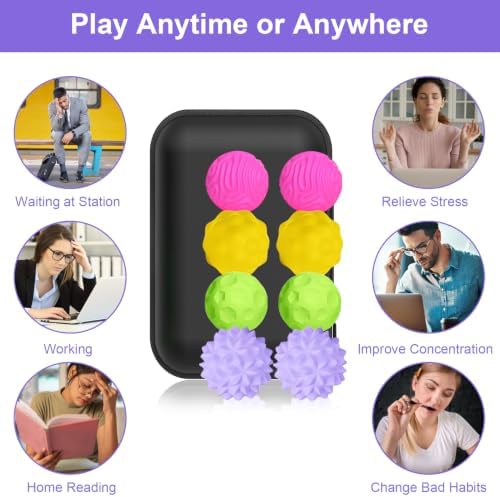 BUSOHA Silicone Magnetic Fidget Balls - 8 Pack Fidget Toys for Adult