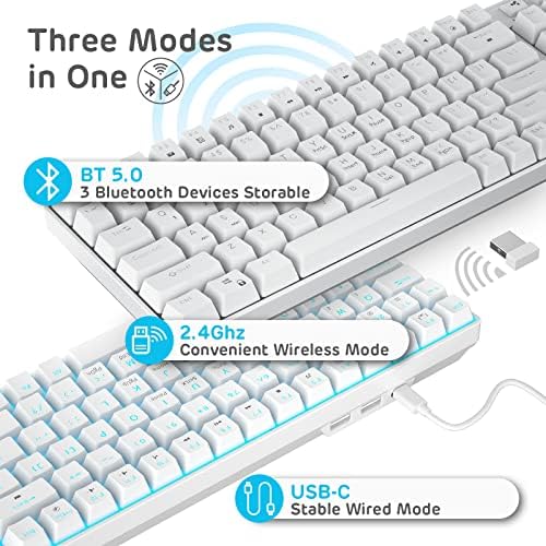 RK ROYAL KLUDGE RK96 Wireless Mechanical Keyboard with Magnetic Wrist Rest