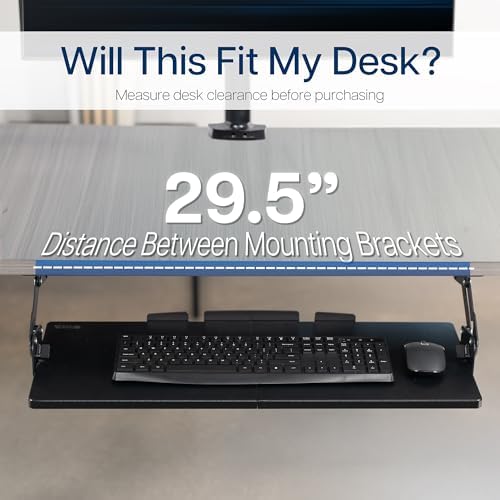VIVO Black Under Desk 27 x 11 in Adjustable Keyboard Tray, MOUNT-KB08S