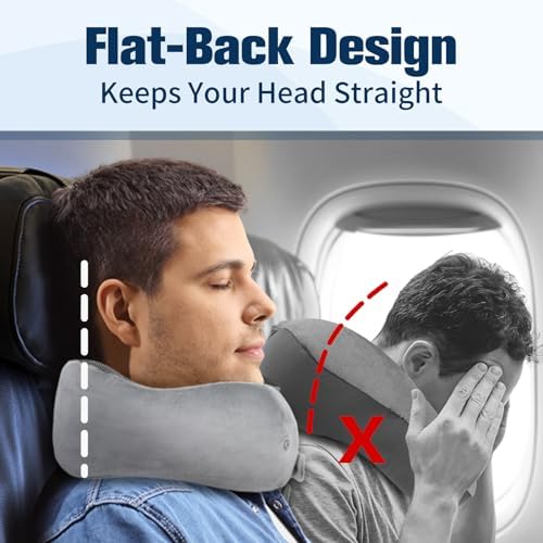 Cirorld Neck Pillow for Traveling, Travel Pillows for Airplanes Grey