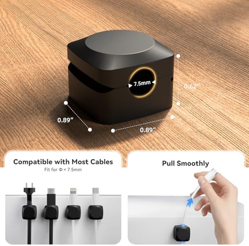 Daisyhome Rotatable Cord Organizer, Strong Adhesive Spring Cable Clips