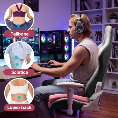 BALAPET Ultra Soft Gaming Chair Cushion for Long Sitting Gamers,Tailbone Pain Reduce Cushion for Office Chair (Pink)