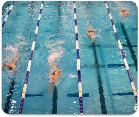 Olympic Swimming Pool Lanes Mouse Pad, Sports Competition Athlete Desk Mat