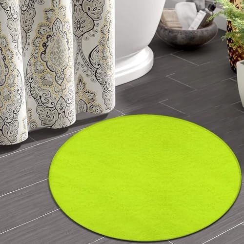 Machine Washable Modern Round Area Rug, Room Sofa Yoga Soft Round Carpet, Home Decor Non Slip Kitchen Office Circle Rug Fluorescent Color, 60inch