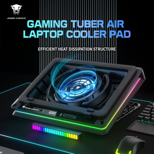 D16 RGB Gaming Laptop Cooling Pad for 15.6-19" Laptops, Adjustable Speed