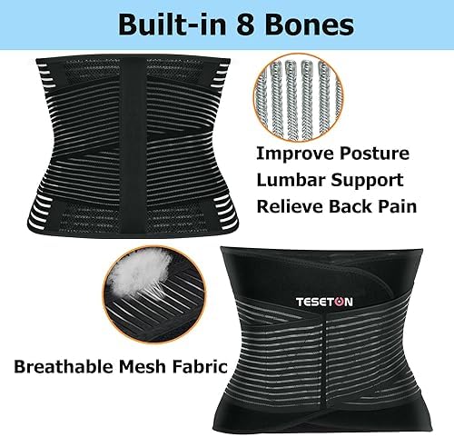 Back Brace for Lower Back Pain, Lumbar Support for Women&Men 02 Black-XL