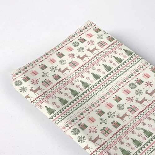 Cute Christmas Theme Reindeer Trees Snowflakes Winter Holiday Pattern Baby Changing Pad Cover, Unisex Christmas Nursery Diaper Changing Table Pad Mat Sheet for Boys Girls-16x32