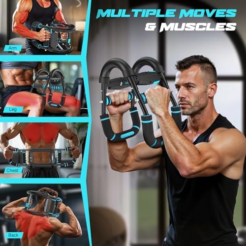 Twister Arm Trainer for Men, Chest Workout Equipment 5-Level Adjustable (40-130lb) with Ergonomic 27° Targets Biceps/Clip/Thigh, Portable Exerciser for Home Gym Travel Fitness