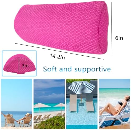 2 Pack Headrest Pillow for Patio Chaise Lounge,Recliner,Beach Chair,Pink