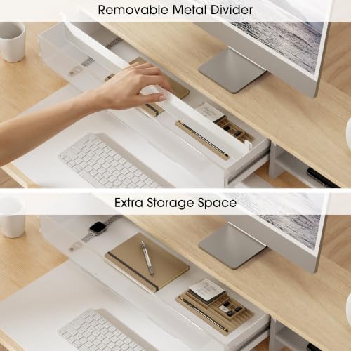 Fenge Monitor Stand with Acrylic Display Drawer for Figures & Collectibles