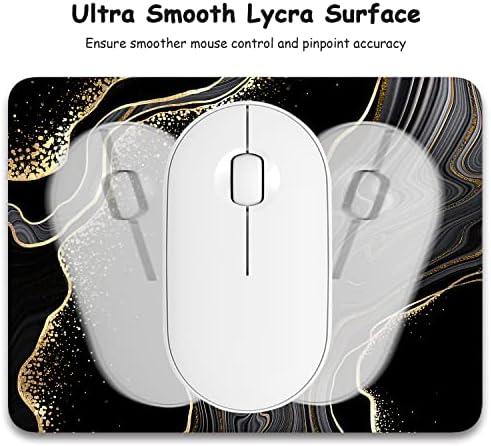 Dapesuom Small Mouse Pad, 6 x 8 Inch Thick Rubber Premium-Textured Non-Slip Portable & Washable Mini Mouse Mat for Women Men Wireless Laptops Keyboard Tray Gaming Computer Office Travel, Black Marble