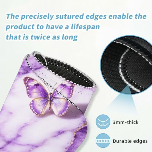 Small Mouse pad, with Edge-Sewn Design, extends Service Life by Twice, occupying the Optimal Size for the Mouse and Wrist Position. (Purple Marble)
