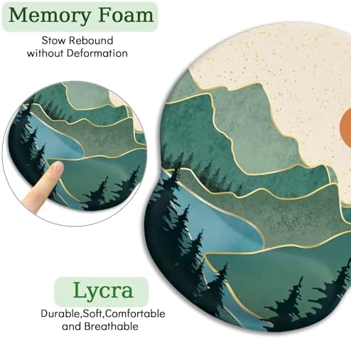 LIMKRIAN Ergonomic Mouse Pad with Wrist Rest, Sunrise Mountain Desk Decor