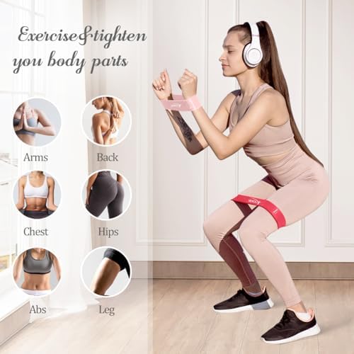 VEICK 5-Level Resistance Loop Bands Set for Strength Training & Pilates