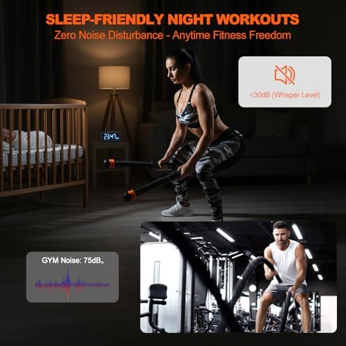 Adjustable Weighted Ropeless Battle Ropes for Home Gym, Heavy Duty Portable Workout Rope for Strength Building & Low-Impact Cardio, Fitness Equipment for Men & Women with HIIT Training