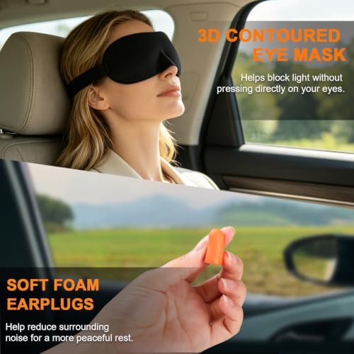 Travel Pillow - Hooded Neck Pillow Airplane Memory Foam Filling