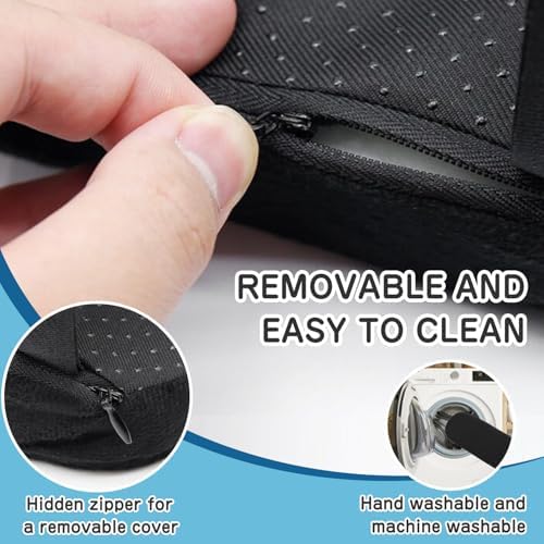 Office Chair Armrest Covers – Memory Foam Armrest Pads Ergonomic Forearm Support Pillow with Non-Slip Cushion for Office Chairs Gaming Chairs Wheelchairs (Black, Set of 2)